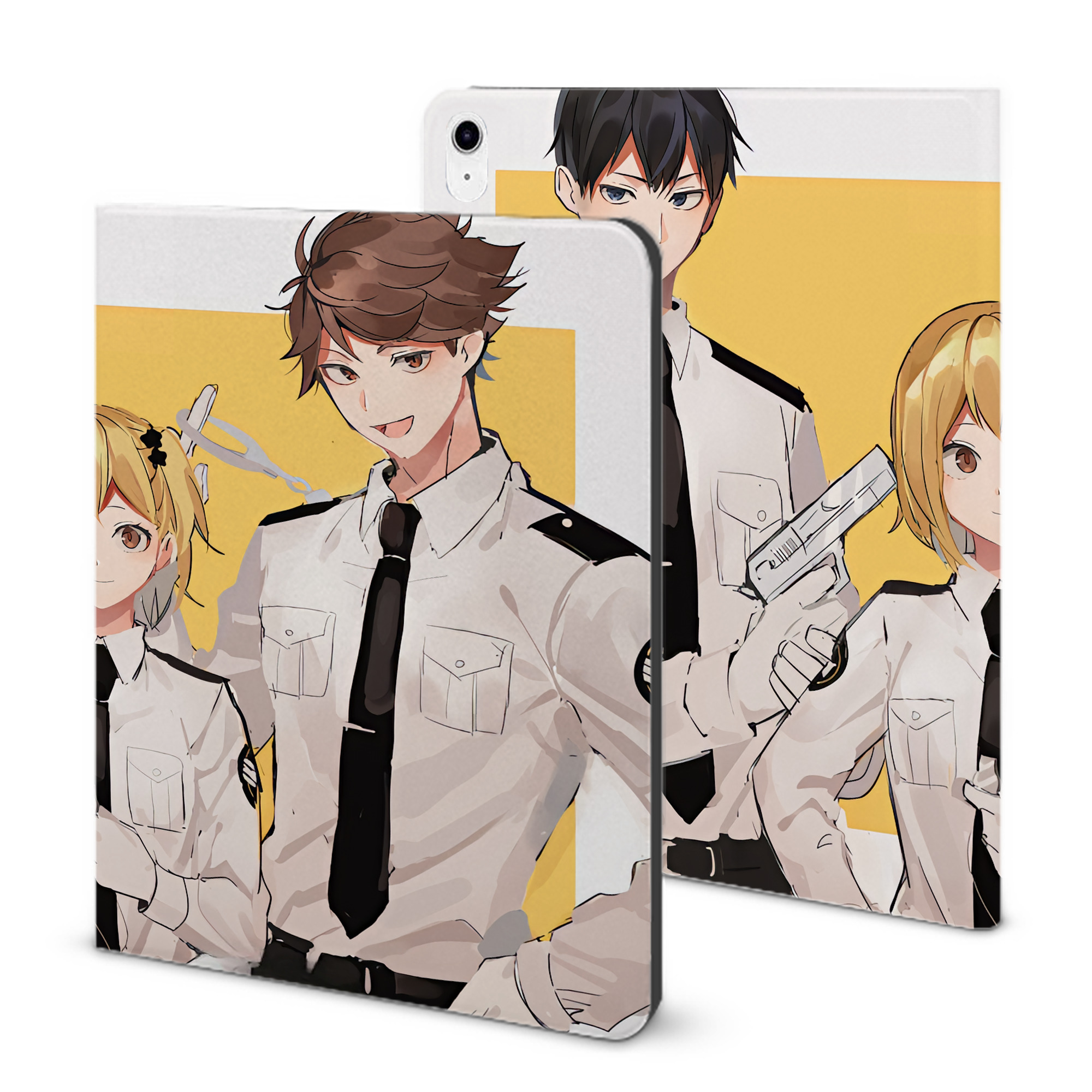 （画像用） ハイキュー!! Haikyu!! IPad ケース ブック型 PUレザー TPU 耐衝撃 軽量 薄型 ペン収納なし 全面保護 IPad 各モデル対応